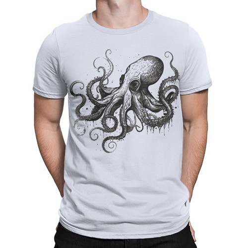 Edgy octopus graphic - edgy, t-shirt